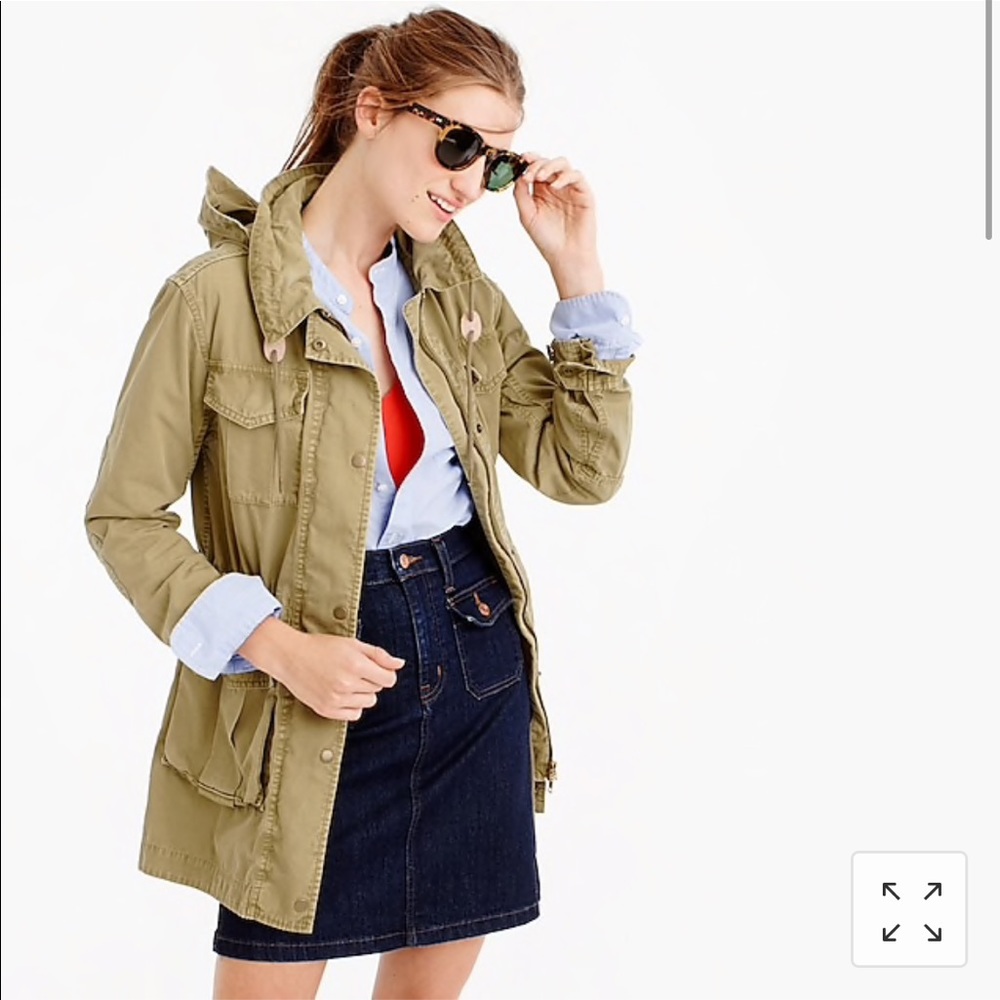 J Crew Fatigue Jacket - olive anorak - size S